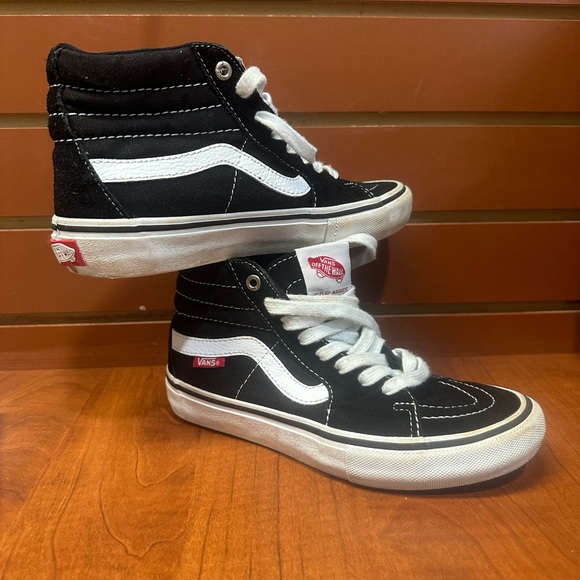 Vans Other - Vans Black and White High-Tops with Red Accents